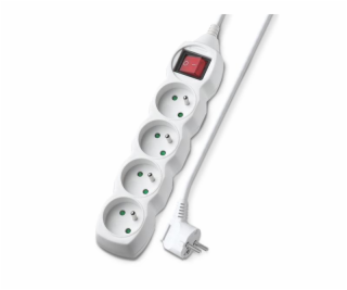 Prodlužovací kabel 4 zásuvky  2m GETI GEC42S s vypínačem
