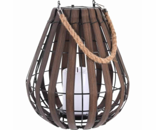 Lucerna solární s LED svíčkou 30 cm hnědá