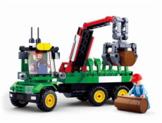 Stavebnice Sluban Town Farma M38-B0778 Traktor s přívěsem na klády