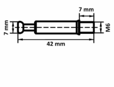 Excentrické prsty HAUSHALT, M6×7×42 mm, 20 ks.