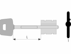 Kľúčový polotovar Cisa 00162.00.1, 1 ks.
