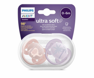 Šidítko Avent Ultrasoft Premium zvířátka 0-6 m 2ks holčička
