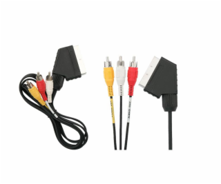 Kábel BLOW SCART M, 3XRCA M, 1,5m, čierny 91-145