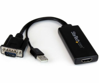 AV adaptér StartEch D-Sub (VGA) -HDMI + USB-A Black (VGA2...
