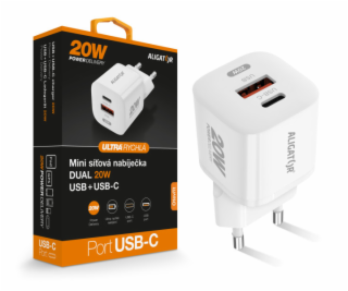 Chytrá mini síťová nabíječka ALIGATOR Power Delivery 20W,...