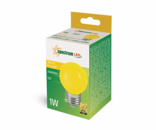 LED lampa, Spectrum, P45, 1W, E27, žlutá barva