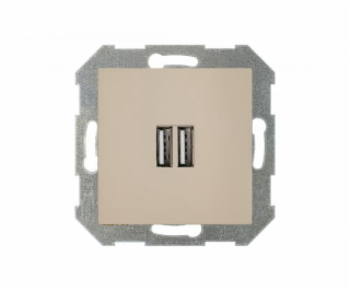 USB nabíječka LIREGUS RETRO, krémová barva