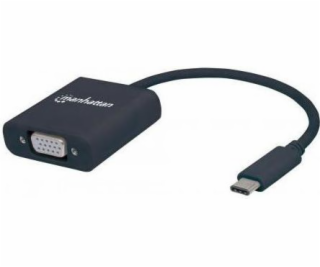 Manhattan USB-C – VGA USB adaptér čierny (151771)