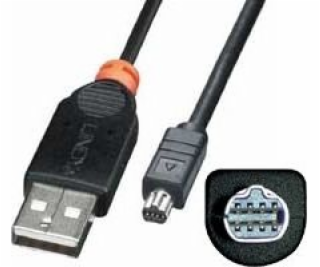 Lindy USB-A - USB mini 4pinový USB kábel 2 m Čierny