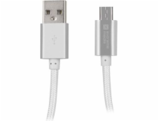 Natec USB-A - microUSB USB kábel 1 m strieborný (NKA-1211)