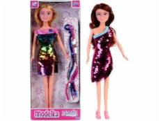 Článok Bábika Natalia vo flitrových šatách mix 29cm