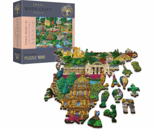 Trefl Drevené puzzle 1000 Francúzsko - známe miesta