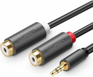 Kábel Ugreen Jack 3,5 mm - Jack 3,5 mm x2 1 m čierny (UGR...