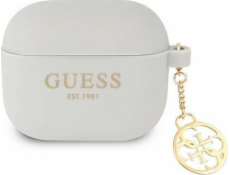 Ochranné puzdro Guess Silicone Charm 4G Collection pre AirPods 3 sivé