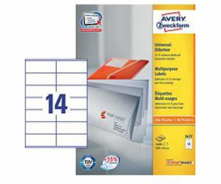Univerzálne štítky Avery Zweckform, biele 105x41mm 100 li...