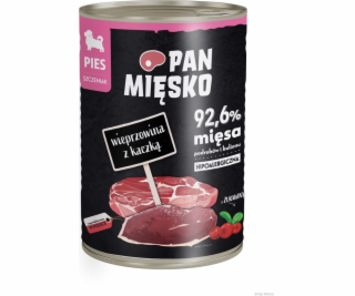 Pán Mięsko Mokré krmivo pre psov Bravčové mäso s kačicou ...