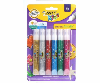 Tekuté lepidlo Bic Kids metalické, lesklé, 63 g, 6 ks