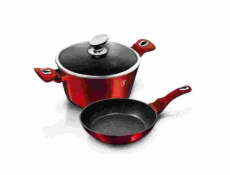 BERLINGERHAUS Sada nádobí s mramorovým povrchem 3 ks Burgundy Metallic Line BH-1291