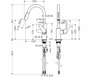 Kuchynská batéria Hansgrohe Focus 318158