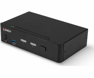 Lindy 2portový KVM prepínač, DisplayPort 1.4, USB 3.0 a z...