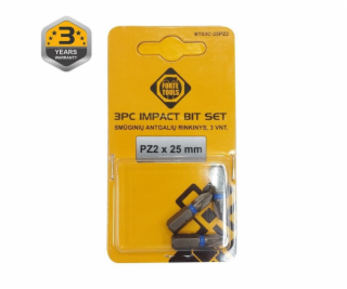 Skrutkovacie bity Forte Tools PZ2, 25 mm, 3 ks