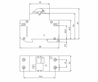 Relé odberu prúdu KZS-2M (C 16A; 6kA; 30mA AC; 1P+N)