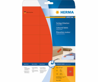 Herma Color etikety 4467, A4, 70 x 37 mm, matný červený p...