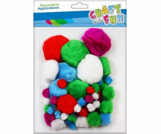 Craft with Fun DEKORACE POMPON ACRYLIC 60KS MIX CF PBH 12...