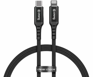 Crong USB-C – Lightning kabel 1,5 m černý (CRG-AL15USCL-BLK)