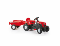 DOLU Šliapací traktor Ranchero s vlečkou červený