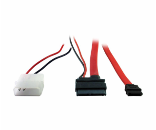 Inter-Tech SATA - SATA Slimline + Molex, 0,3 m, červená (...