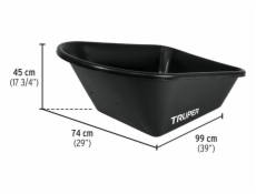 Jednokolesový traktory Truper 11777, oceľ, čierny, 120l