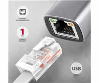 AXAGON ADE-TXPD, USB-C 3.2 Gen 1 - Gigabit Ethernet sieťo...
