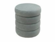 Pouf Domoletti HS522-1, sivý, 37 cm x 37 cm x 40 cm