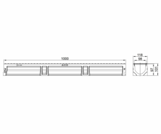 Drenážny žľab s pozinkovaným roštom A15 Euroline, 1m