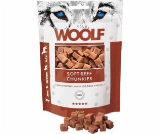 WOOLF Soft Beef chunkies - pamlsek pro psy a kočky - 100g