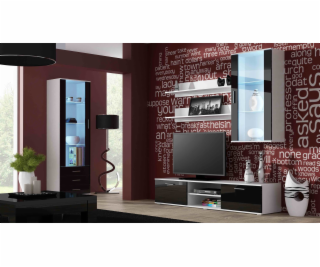 Cama vitrína SOHO S1 bílá/černý lesk