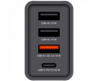 VERBATIM Univerzální adaptér CHR-30EU2, 30W, 1x USB-C, 3x...