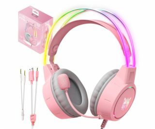 X15 PRO RGB herné slúchadlá ružové (káblové)