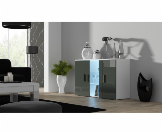 Příborník Cama 120 cm SOHO S7 bílá/šedá lesk