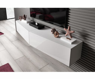 Cama Obývací skříň sestava VIGO SLANT 8 bílá/bílý lesk