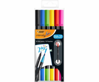 BIC PENS 2-STR 6-COL BC INTENSITY POUZDRO