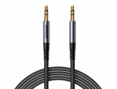 Joyroom SY-A08 AUX kábel 3,5 mm mini jack na 3,5 mm mini jack, opletený, 1,2 m (čierny)