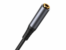 Joyroom SY-A09 Predlžovací kábel AUX 3,5 mm mini jack samica na 3,5 mm mini jack samec, opletený, 1,2 m (čierny)