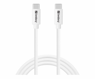 Sandberg nabíjecí kabel  USB-C, 65W, 1m, bílá