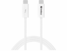 Sandberg nabíjecí kabel USB-C na C USB4 240W+40Gbps 1m, bílá