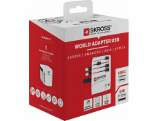 SKROSS cestovní adaptér MUV USB, USB A+C, univerzální pro 150 zemí