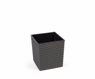 Hrniec Lamela Rattan 596-50, plast, H 30 cm, sivý