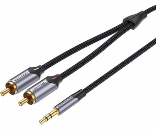 Cable Audio 2xRCA to 3.5mm Vention BCNBK 8m (grey)