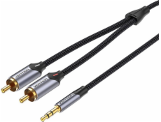 Cable Audio 2xRCA to 3.5mm Vention BCNBK 8m (grey)
